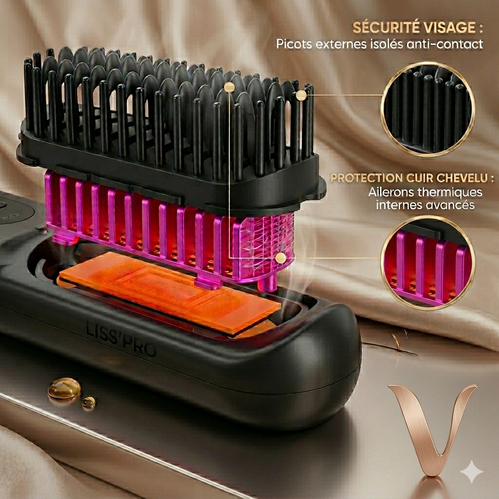 Brosse Lissante Sans Fil & Portable