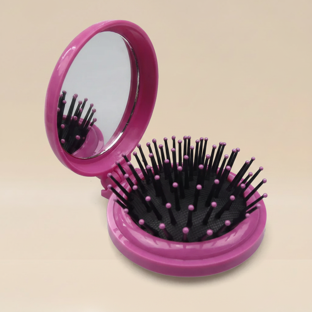 Brosse rose - fond beige
