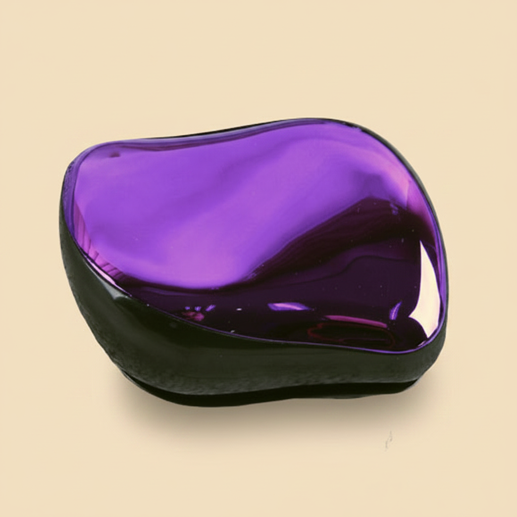 Brosse violette - fond beige crème