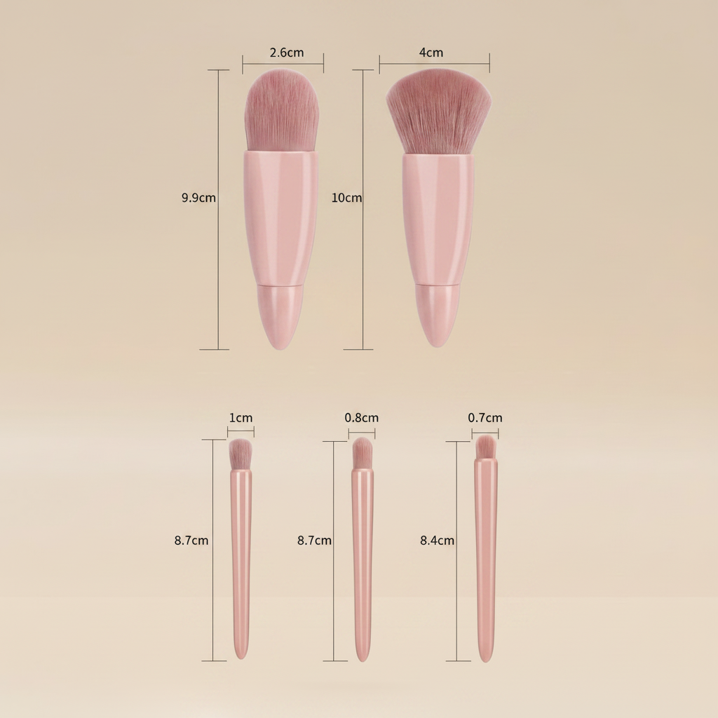 Kit pinceaux - dimensions fond beige carré